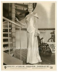 5d724 ON MOONLIGHT BAY 8x10 still '51 full-length Doris Day in wonderful sexy evening gown!