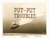 5d767 PUT-PUT TROUBLES 8x10 still '40 Disney cartoon, great image of Donald Duck in motorboat!
