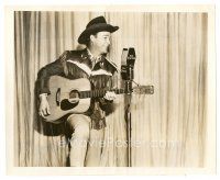 5d810 ROY ROGERS radio 8x10 still '51 playing guitar & recording just as his TV series started!