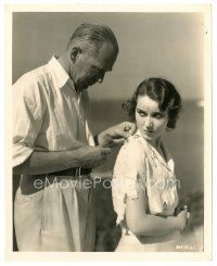 5d827 SEA GOD candid 8x10 still '30 director George Abbott tattering Fay Wray's outfit by Bredell!