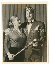 5d843 SID CAESAR 6x8 news photo '50 crowned King of Modern Comedy by actress Denise Darcel!