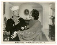 5d862 SON OF A SAILOR 7.75x9.75 still '33 sailor Joe E. Brown refuses sexy Thelma Todd's advances!