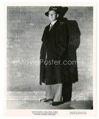 5d949 UNION STATION 8x10 still '50 full-length William Holden in trenchcoat & hat, film noir!