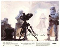 5d083 EMPIRE STRIKES BACK 8x10 mini LC #5 '80 c/u of Storm Troopers with cannon in battle!