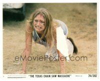5d110 TEXAS CHAINSAW MASSACRE 8x10 mini LC #1 '74 c/u of bloody Marilyn Burns trying to escape!