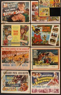 5e018 LOT OF 11 TITLE LOBBY CARDS '50s Perils of the Jungle, World in His Arms, Francis & more!