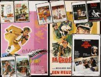 5e082 LOT OF 11 UNFOLDED BELGIAN POSTERS '60s-80s different images from a variety of movies!