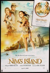5e215 LOT OF 2 UNFOLDED DOUBLE-SIDED ONE-SHEETS FROM NIM'S ISLAND '08 great fantasy images!