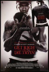 5e216 LOT OF 2 UNFOLDED DOUBLE-SIDED ONE-SHEETS FROM GET RICH OR DIE TRYIN' '05 50 Cent!