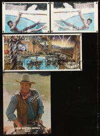 5e142 LOT OF 4 UNFOLDED COMMERCIAL POSTERS '80s John Wayne, Planet Hollywood & more!