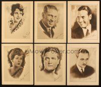 5e097 LOT OF 6 DELUXE 8x11 FAN PHOTOS W/ FACSIMILE SIGNATURES '30s great star portraits!