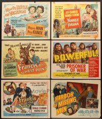5e021 LOT OF 6 TITLE LOBBY CARDS '50s great images from military, comedy & more!