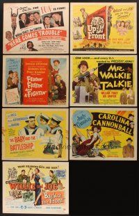 5e020 LOT OF 7 TITLE LOBBY CARDS '50s great images from military, comedy & more!