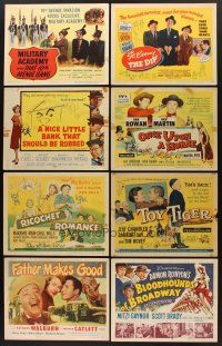 5e019 LOT OF 8 TITLE LOBBY CARDS '50s great images from comedy, musical, romance & more!