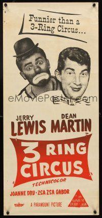 5f040 3 RING CIRCUS Aust daybill R60s wacky Dean Martin & clown Jerry Lewis!