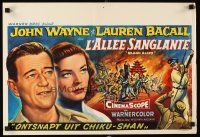 5f242 BLOOD ALLEY Belgian '55 John Wayne, Lauren Bacall, different action artwork!