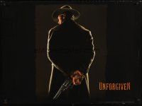 5f428 UNFORGIVEN teaser British quad '92 classic image of Clint Eastwood with his back turned!
