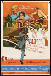 5f014 EMBASSY Canadian 1sh '72 English Richard Roundtree, Chuck Connors, cool different art!