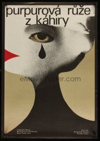 5f047 PURPLE ROSE OF CAIRO Czech 23x33 '87 Woody Allen, strange Karel Teissig art!