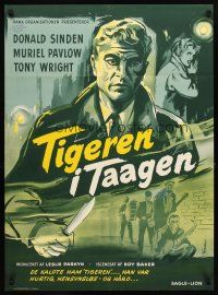 5f528 TIGER IN THE SMOKE Danish '56 Donald Sinden, Muriel Pavlow, Tony Wright, cool Wenzel art!