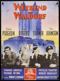 5f541 WEEK-END AT THE WALDORF Danish '48 Ginger Rogers, Lana Turner, Walter Pidgeon, Van Johnson