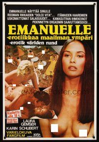 5f177 EMANUELLE AROUND THE WORLD Finnish '80 directed by Joe D'Amato, topless Laura Gemser & more!