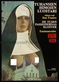 5f185 LOVE LETTERS OF A PORTUGUESE NUN Finnish '77 Jesus Franco nun sexploitation, topless nun!