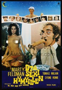 5f190 SEX WITH A SMILE Finnish '76 wacky image of Marty Feldman & topless girl!