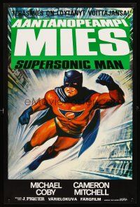5f195 SUPERSONIC MAN Finnish '79 Spanish superhero, cool action artwork!