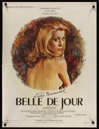 5f663 BELLE DE JOUR French 23x32 R70s Luis Bunuel, close up of sexy Catherine Deneuve!