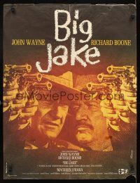 5f664 BIG JAKE French 23x32 '71 cool Ferracci art of Richard Boone & John Wayne!