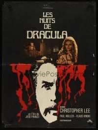 5f674 COUNT DRACULA French 23x32 '71 directed by Jesus Franco, Christoper Lee as the vampire!