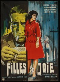 5f714 UNDER THE SAME SKIN French 23x32 1964 Mirtha Legrand, cool Belinsky film noir artwork!