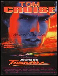 5f743 DAYS OF THUNDER French 15x21 '90 close image of angry NASCAR race car driver Tom Cruise!
