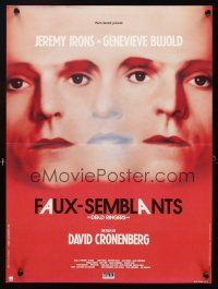 5f744 DEAD RINGERS French 15x21 '88 Jeremy Irons & Genevieve Bujold, directed by David Cronenberg!