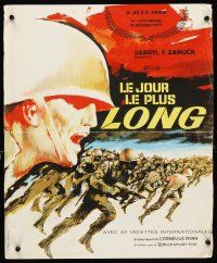 5f786 LONGEST DAY French 15x21 R69 Zanuck's World War II D-Day movie, Tealdi art!