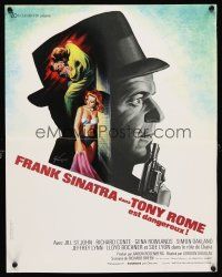 5f830 TONY ROME French 15x21 '67 Grinsson art of detective Frank Sinatra w/gun & sexy girl!