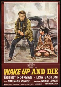 5f558 WAKE UP & KILL Italian 1sh '66 cool art of Robert Hoffman, Lisa Gastoni!