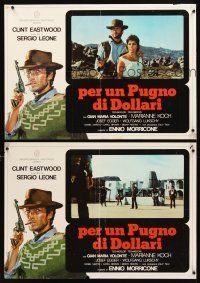 5f605 FISTFUL OF DOLLARS set of 3 Italian photobustas R76 Leone, Clint Eastwood & Marianne Koch!
