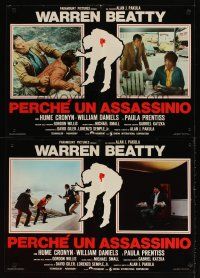 5f631 PARALLAX VIEW set of 10 Italian photobustas '75 Warren Beatty mixed up in conspiracy!