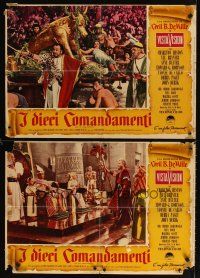 5f640 TEN COMMANDMENTS set of 4 Italian photobustas R60s DeMille, Charlton Heston & Yul Brynner!