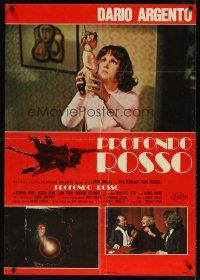 5f565 DEEP RED Italian lrg pbusta '75 Dario Argento, creepy image of doll hanging from noose!