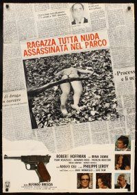 5f583 NAKED GIRL KILLED IN THE PARK Italian lrg pbusta '72 Robert Hoffman, Irina Demick!