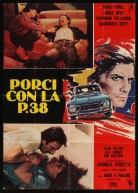 5f585 PORCI CON LA P.38 Italian lrg pbusta '79 Marc Porel, Laura Belli, crime action!