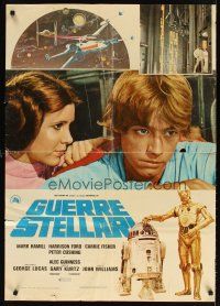 5f592 STAR WARS Italian lrg pbusta '77 George Lucas, Mark Hamill & Carrie Fisher + R2-D2, C-3PO!