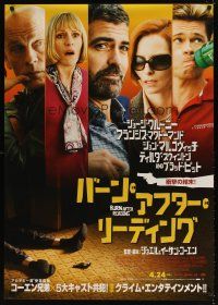 5f098 BURN AFTER READING advance DS Japanese 29x41 '09 Joel & Ethan Coen, intelligence is relative!