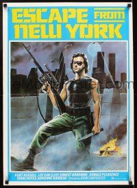 5f021 ESCAPE FROM NEW YORK Lebanese '81 John Carpenter, different art of Kurt Russell w/rifle!