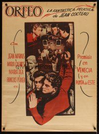 5f033 ORPHEUS Mexican poster '49 Jean Cocteau's Orphee, Jean Marais!