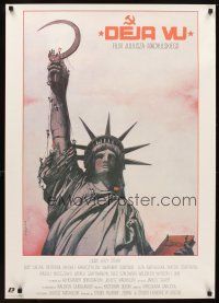 5f148 DEJA VU Polish 27x38 '90 cool Pagowski art of Lady Liberty w/sickle!
