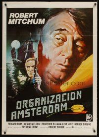 5f204 AMSTERDAM KILL Spanish '82 cool different Mataix artwork of tough guy Robert Mitchum!
